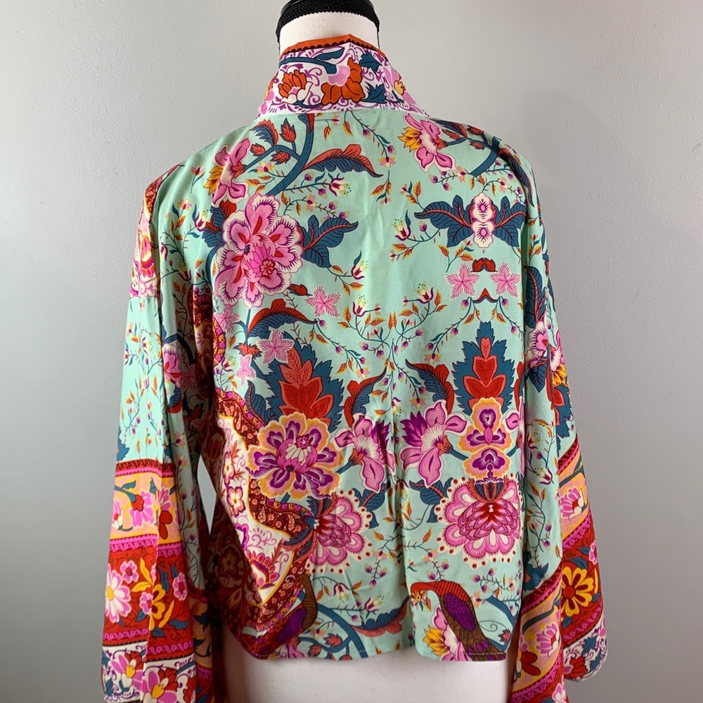 Floral Tie Front Crop Top Kimono NEW! - Picture 7 of 10